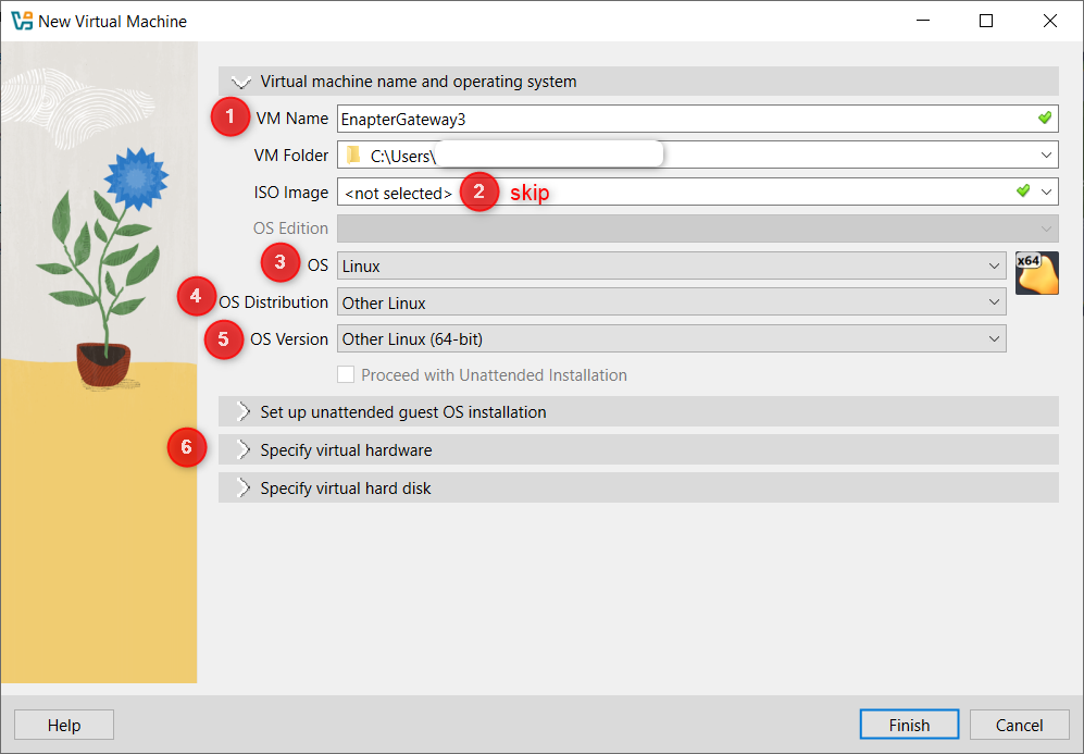 VM Name and Operating System Configuration