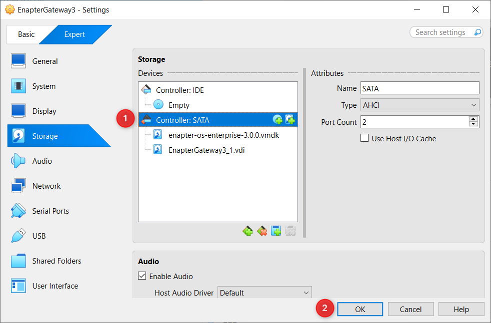 Finalize Storage Settings
